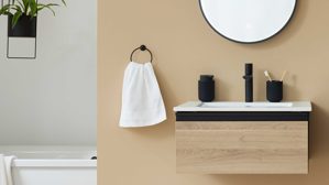 Waschtisch-Set / Waschbecken-Set Interliving aus Holz in Holzfarben Interliving Bad Serie 3702 - Waschtisch-Set 7771 naturfarbene Cuneo Eiche - zweiteilig