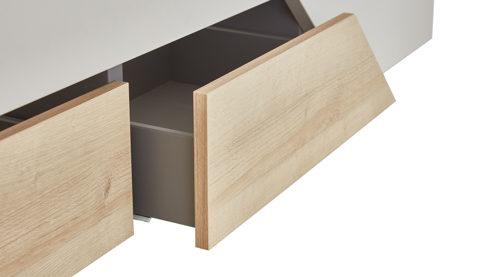 Einzelbett Möbel rudolf aus Holz in Weiß Jugendzimmer Serie ZE 1 - Kojenbett Weiß & Eichefarben - Liegefläche ca. 120 x 200 cm