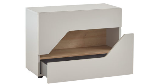 Kommode Möbel rudolf aus Holz in Weiß Jugendzimmer Serie ZE 1 - Kommode Weiß & Eichefarben - ca. 90 x 64 cm