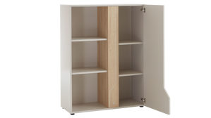 Highboard Möbel rudolf aus Holz in Weiß Jugendzimmer Serie ZE 1 - Highboard Weiß & Eichefarben - ca. 98 x 127 cm