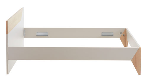 Einzelbett Möbel rudolf aus Holz in Weiß Jugendzimmer Serie ZE 1 - Bettgestell Weiß & Eichefarben - Liegefläche ca. 120 x 200 cm