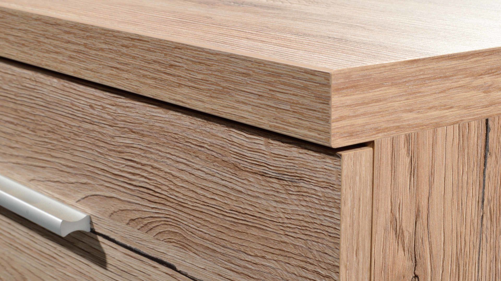 Kommode Germania aus Holz in Holzfarben Schubladenkommode Top als Garderobenmöbel Sanremo Eiche - vier Schubladen