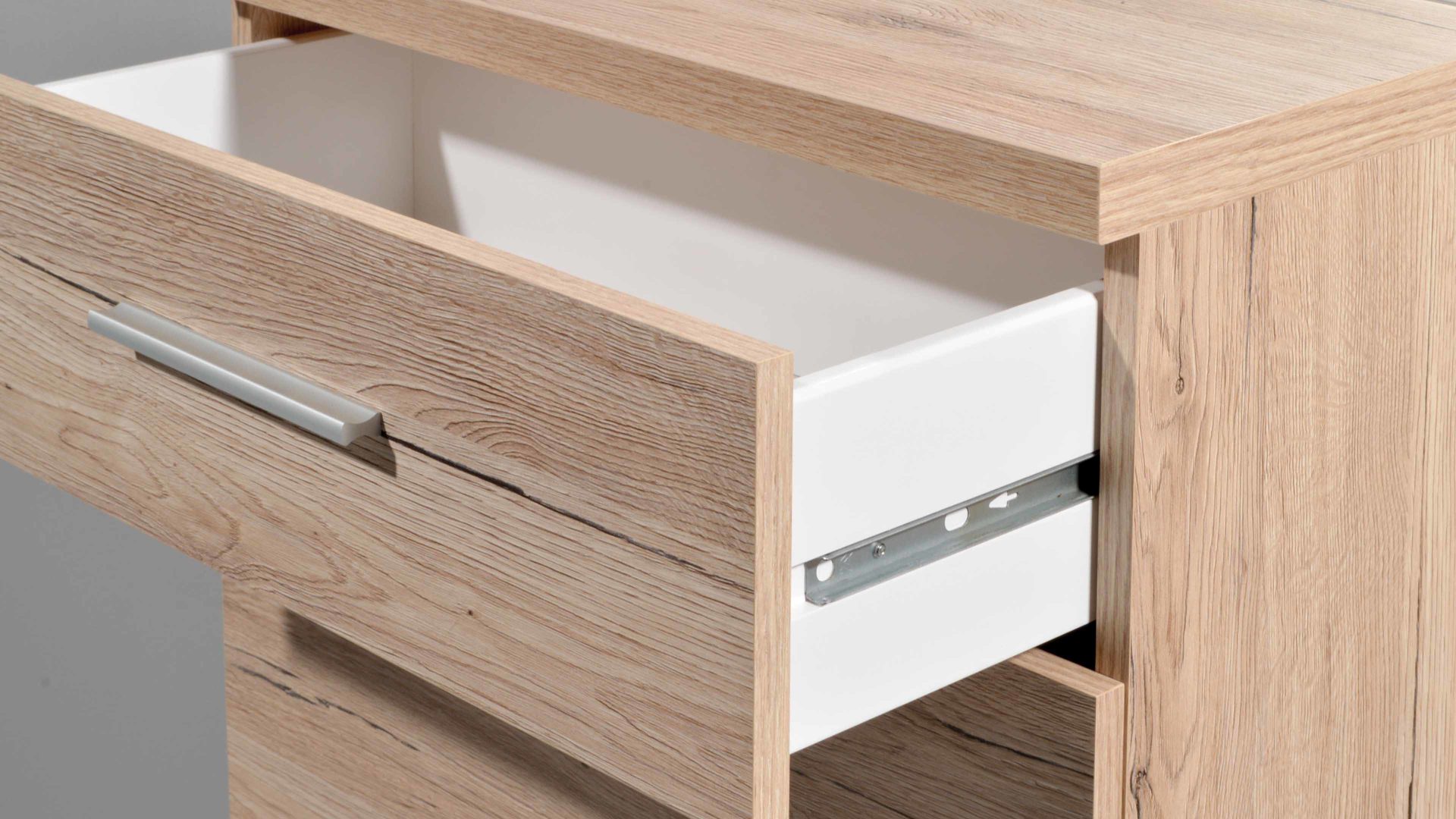 Kommode Germania aus Holz in Holzfarben Schubladenkommode Top als Garderobenmöbel Sanremo Eiche - vier Schubladen