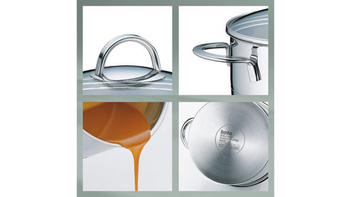 Fleischtopf Kela | keck & lang aus Metall in Edelstahl Fleischtopf Cailin Edelstahl & Klarglas - Durchmesser ca. 20 cm