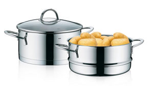 Dampftopf Kela | keck & lang aus Metall in Edelstahl Dampftopf Cailin Edelstahl & Klarglas - Durchmesser ca. 20 cm