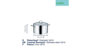 Fleischtopf Kela | keck & lang aus Metall in Edelstahl Fleischtopf Cailin Edelstahl & Klarglas - Durchmesser ca. 24 cm