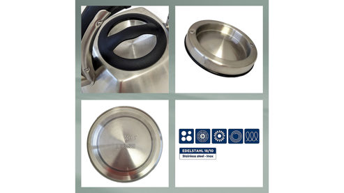 Wasserkessel Kela | keck & lang aus Metall in Edelstahl Wasserkessel Edelstahl - ca. 22 x 25 cm