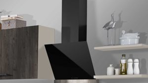 Einbauküche Pino aus Holz in Hellgrau pino Einbauküche inklusive Einbaugeräte Kaschmirgrau & Hemlock Lava Eiche - Länge ca. 290 cm