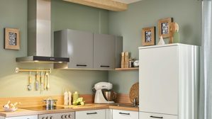 Einbauküche Pino aus Holz in Grau pino Einbauküche inklusive Einbaugeräte Lichtgrau & Achatgrau, Eiche Aviva - Stellfläche ca. 283 x 175 cm