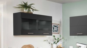 Einbauküche Pino aus Holz in Holzfarben pino Einbauküche inklusive Einbaugeräte Eiche Aviva & Grafit - Stellfläche ca. 275 x 205