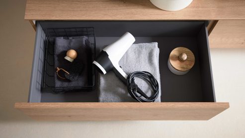 Unterschrank Interliving aus Holz in Holzfarben Interliving Bad Serie 3725 – Unterschrank-Set Eiche Sierra - zwei Schubladen, Länge ca. 160 cm