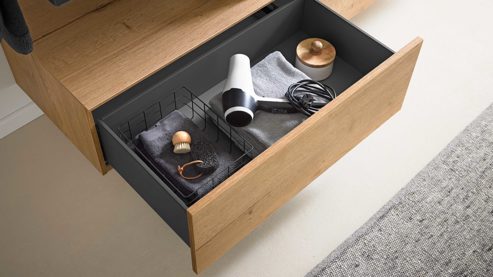 Unterschrank Interliving aus Holz in Holzfarben Interliving Bad Serie 3725 – Unterschrank-Set Eiche Sierra - zwei Schubladen, Länge ca. 160 cm