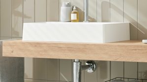 Waschtisch-Set / Waschbecken-Set Interliving aus Holz in Holzfarben Interliving Bad Serie 3725 – Konsolen-Set Eiche Sierra - Länge ca. 140 cm