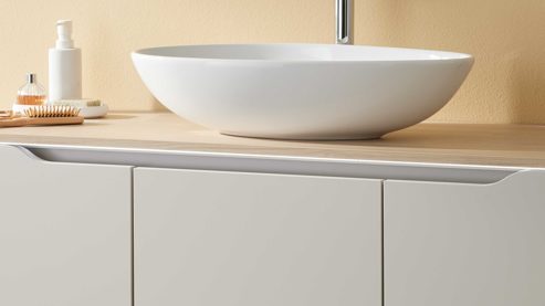 Waschtisch / Waschbecken Interliving aus Keramik in Weiß Interliving Bad Serie 7969 - Waschtisch weiße Keramik - ca. 62 x 35 cm