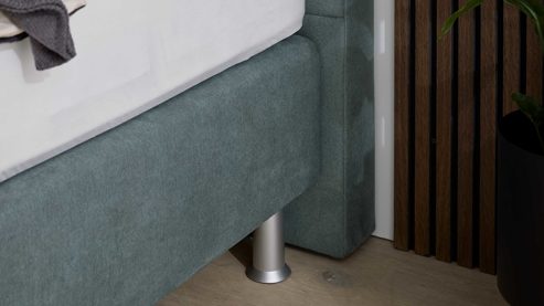 Boxspringbett Interliving aus Kunstfaser in Blau Interliving Boxspringbett Serie 1402 – Boxspringbett stahlfarbene Mikrofaser Nele - Liegefläche ca. 180 x 200 cm