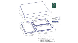 Schneidbrett Kela | keck & lang aus Holz in Holzfarben kela  Schneidbrett-Set Kenina Bambus & Edelstahl - drei Behälter, ca. 46 x 36 cm