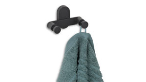 Haken Kela | keck & lang aus Metall in Schwarz kela Doppel-Wandhaken Alessio Schwarz - zwei Haken, ca. 10 x 6 cm