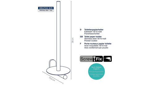 Toilettenpapier-Halterung Kela | keck & lang aus Metall in Schwarz kela Toilettenpapierhalterung Alessio Schwarz - ca. 16 x 38 cm
