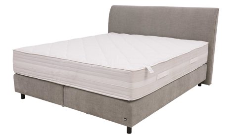 Boxspringbett Interliving aus Stoff in Hellgrau Interliving Boxspringbett Serie 1401 silberfarbener Bezug Rob 533006 – Liegefläche ca. 180 x 200 cm
