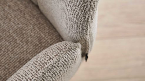 Polsterstuhl Interliving aus Stoff in Weiß Interliving Esszimmer Serie 5102 – Armlehnstuhl mit Drehfunktion Eiche bianco & leinenfarbener Jacquard Lodge L07