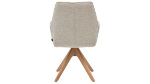 Polsterstuhl Interliving aus Stoff in Weiß Interliving Esszimmer Serie 5102 – Armlehnstuhl mit Drehfunktion Eiche bianco & leinenfarbener Jacquard Lodge L07