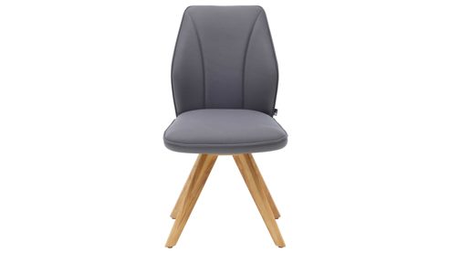 Polsterstuhl Interliving aus Stoff in Dunkelgrau Interliving Esszimmer Serie 5102 – Polsterstuhl graphitfarbene Mikrofaser Atlantis & Wildeiche