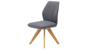 Tischgruppe Interliving aus Holz in Holzfarben Interliving Esszimmer Serie 5102 – Essgruppe mit Schalenstühlen Wildeiche & graphitfarbene Mikrofaser Atlantis