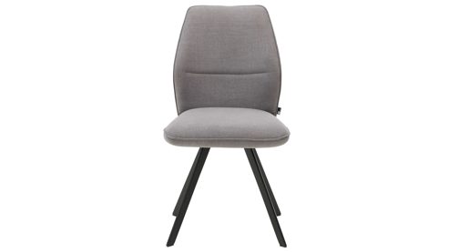Polsterstuhl Interliving aus Stoff in Grau Interliving Esszimmer Serie 5102 – Polsterstuhl kieselfarbener Webstoff Tirol 489 & schwarzes Eisen