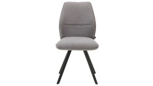 Polsterstuhl Interliving aus Stoff in Grau Interliving Esszimmer Serie 5102 – Polsterstuhl kieselfarbener Webstoff Tirol 489 & schwarzes Eisen