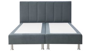 Boxspringbett Interliving aus Kunstfaser in Blau Interliving Boxspringbett Serie 1402 – Boxspringbett stahlfarbene Mikrofaser Nele - Liegefläche ca. 180 x 200 cm