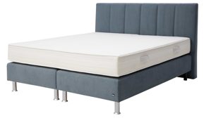 Boxspringbett Interliving aus Kunstfaser in Blau Interliving Boxspringbett Serie 1402 – Boxspringbett stahlfarbene Mikrofaser Nele - Liegefläche ca. 180 x 200 cm