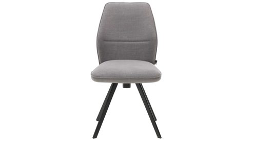 Polsterstuhl Interliving aus Stoff in Grau Interliving Esszimmer Serie 5102 – Polsterstuhl U321 mit Drehfunktion kieselfarbener Webstoff Tirol & schwarzes Eisen