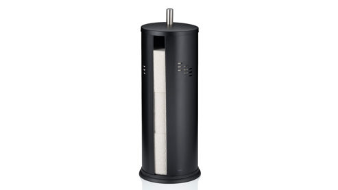 Toilettenbutler Kela | keck & lang aus Metall in Schwarz kela Toilettenpapier Behälter Swing Schwarz – ca. 15 x 40 cm