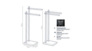 Handtuchhalter Kela | keck & lang aus Metall in Schwarz kela Handtuchhalter Devin Schwarz – ca. 18 x 79 cm