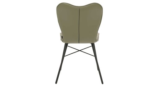 Vierfußstuhl Interliving aus Stoff in Grün Interliving Esszimmer Serie 5115 - Vierfußstuhl Aiko Four A12 jadefarbenes Leder LD7830 & moosfarbener Bezug Sneak 59, umbraugraues Metall