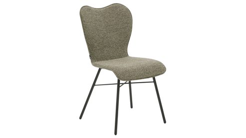 Vierfußstuhl Interliving aus Stoff in Grün Interliving Esszimmer Serie 5115 - Vierfußstuhl Aiko Four A12 jadefarbenes Leder LD7830 & moosfarbener Bezug Sneak 59, umbraugraues Metall