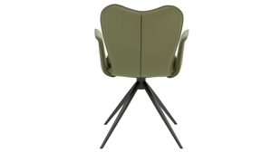 Polsterstuhl Interliving aus Leder in Grün Interliving Esszimmer Serie 5115 - Armlehnstuhl mit Lederbezug jadefarbenes Leder LD7830 & anthrazitfarbenes Metall