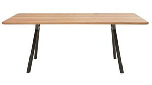 Esstisch Interliving aus Holz in Holzfarben Interliving Esszimmer Serie 5115 - Esstisch astige Eiche & anthrazitfarbenes Metall - ca. 200 x 90 cm