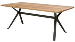 Esstisch Interliving aus Holz in Holzfarben Interliving Esszimmer Serie 5115 - Esstisch mit Eichenholz astige Eiche & anthrazitfarbenes Metall - ca. 200 x 100 cm