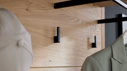 Garderoben-Set Interliving aus Holz in Holzfarben Interliving Garderoben Serie 6014 - Garderoben-Set Wildeiche & Granitfurnier - dreiteilig