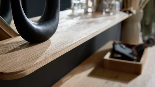 Garderoben-Set Interliving aus Holz in Holzfarben Interliving Garderoben Serie 6014 - Garderobenkombination Wildeiche & Granitfurnier - fünfteilig