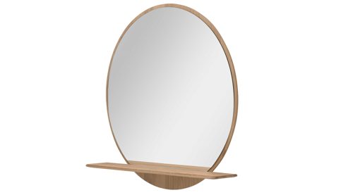 Wandspiegel Interliving aus Holz in Holzfarben Interliving Garderoben Serie 6014 - Wandspiegel Wildeiche - Durchmesser ca. 84 cm