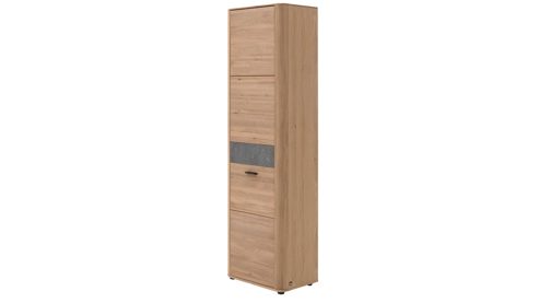 Garderobenschrank Interliving aus Holz in Holzfarben Interliving Garderoben Serie 6014 - Garderobenschrank Wildeiche & Granitfurnier - eine Tür, Höhe ca. 202 cm