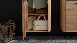 Garderoben-Set Interliving aus Holz in Holzfarben Interliving Garderoben Serie 6014 - Garderobenkombination Wildeiche & Granitfurnier - fünfteilig