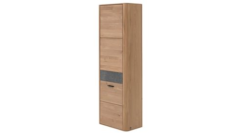 Garderobenschrank Interliving aus Holz in Holzfarben Interliving Garderoben Serie 6014 - Garderobenschrank Wildeiche & Granitfurnier - eine Tür, Höhe ca. 181 cm