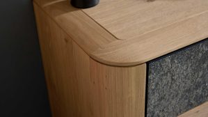 Schuhschrank Interliving aus Holz in Holzfarben Interliving Garderoben Serie 6014 - Schuhschrank Wildeiche & Granitfurnier - zwei Schubladen, zwei Türen, Breite ca. 135 cm