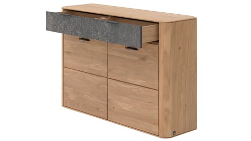 Garderoben-Set Interliving aus Holz in Holzfarben Interliving Garderoben Serie 6014 - Garderobenkombination Wildeiche & Granitfurnier - fünfteilig