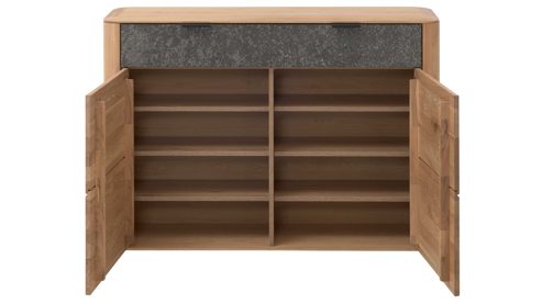 Garderoben-Set Interliving aus Holz in Holzfarben Interliving Garderoben Serie 6014 - Set 80 Wildeiche & Granitfurnier - fünfteilig