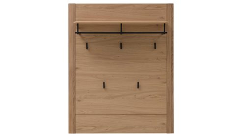 Wandgarderobe Interliving aus Holz in Holzfarben Interliving Garderoben Serie 6014 - Wandgarderobe Wildeiche - ca. 90 x 111 cm