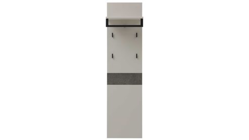 Wandgarderobe Interliving aus Holz in Weiß Interliving Garderoben Serie 6013 - Wandgarderobe Sahara Creme & Granitfurnier - ca. 45  x 173 cm